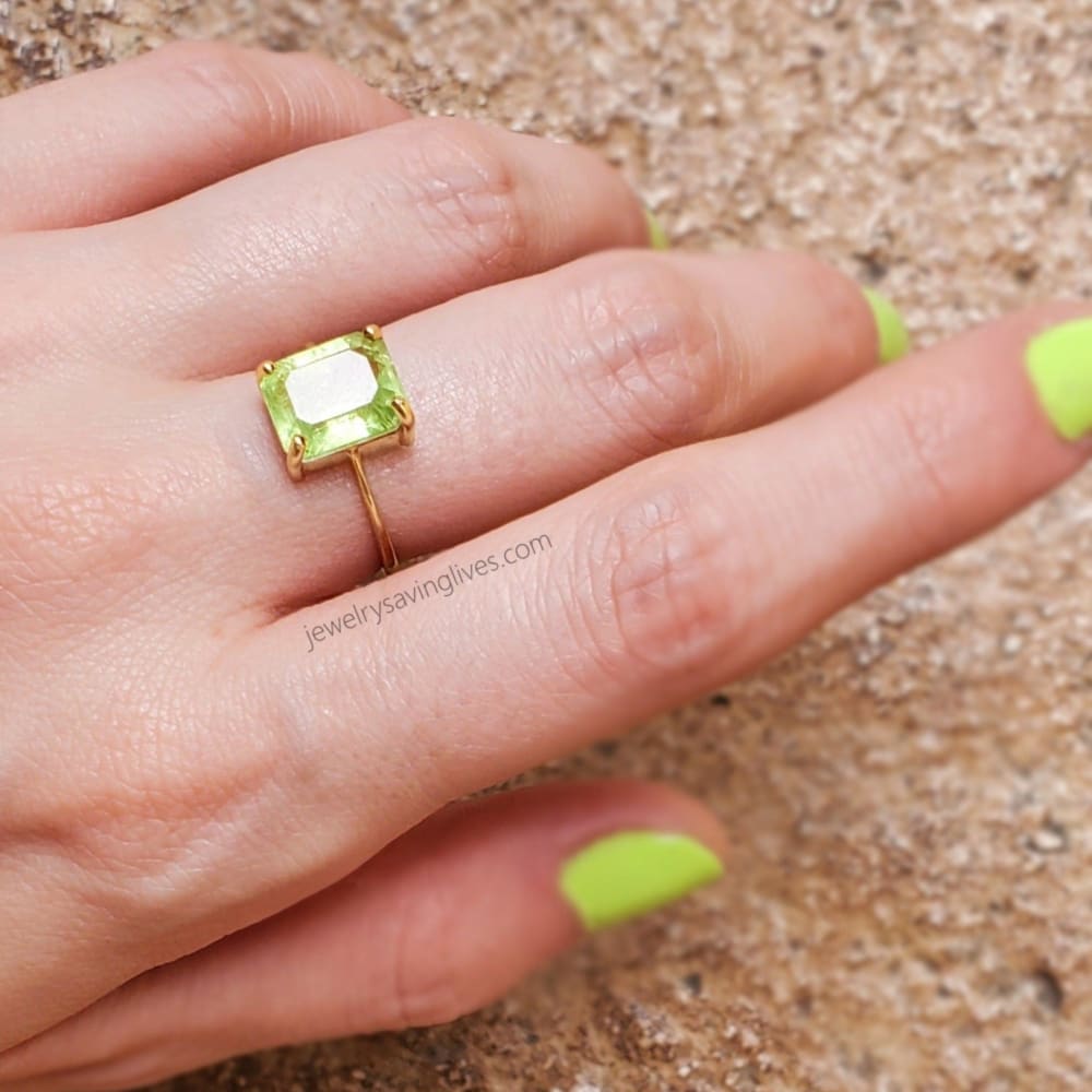 The Audrey- Natural Peridot Rings Handmade Handcrafted