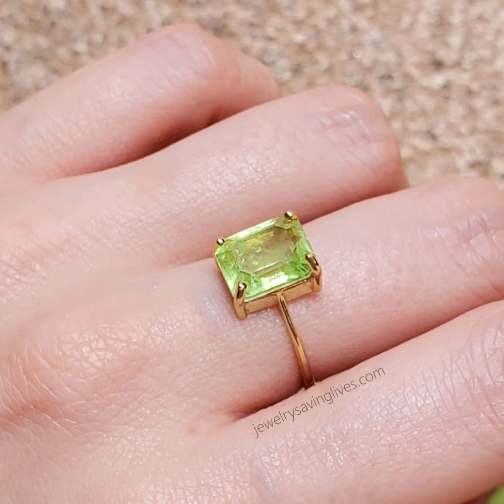 The Audrey- Natural Peridot Rings Handmade Handcrafted