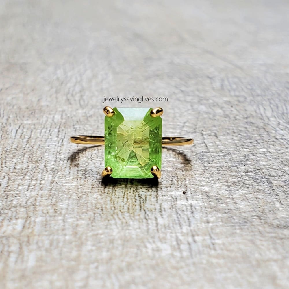 The Audrey- Natural Peridot Rings Handmade Handcrafted