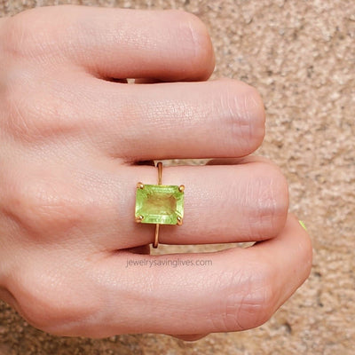 The Audrey- Natural Peridot Rings Handmade Handcrafted