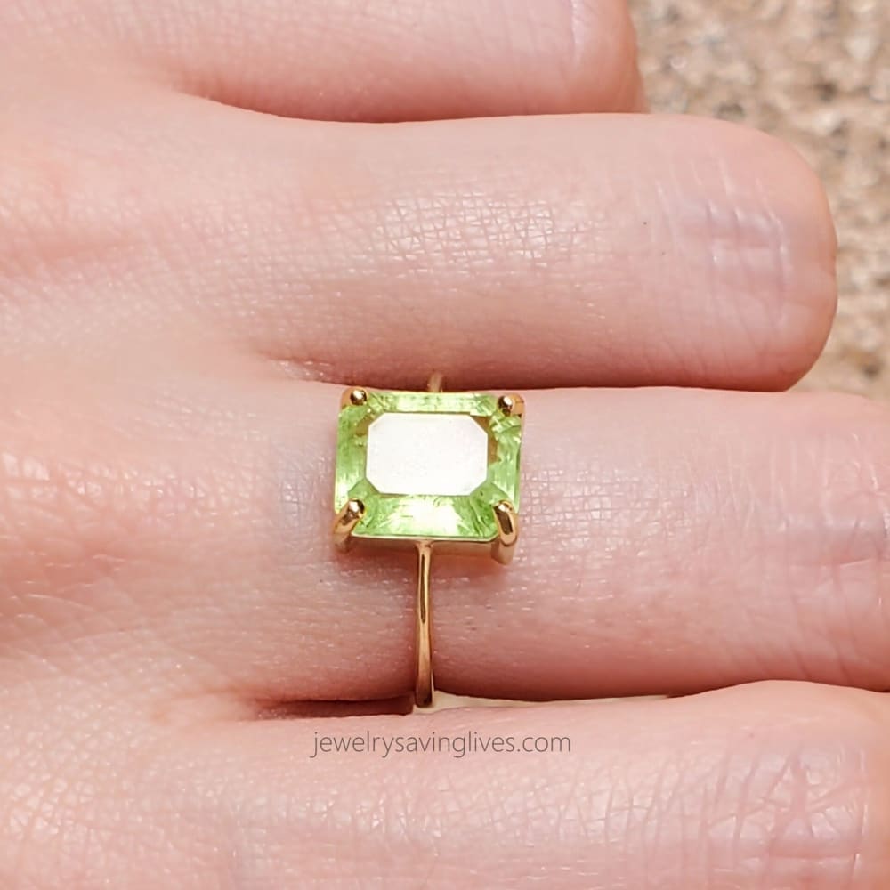 The Audrey- Natural Peridot Rings Handmade Handcrafted