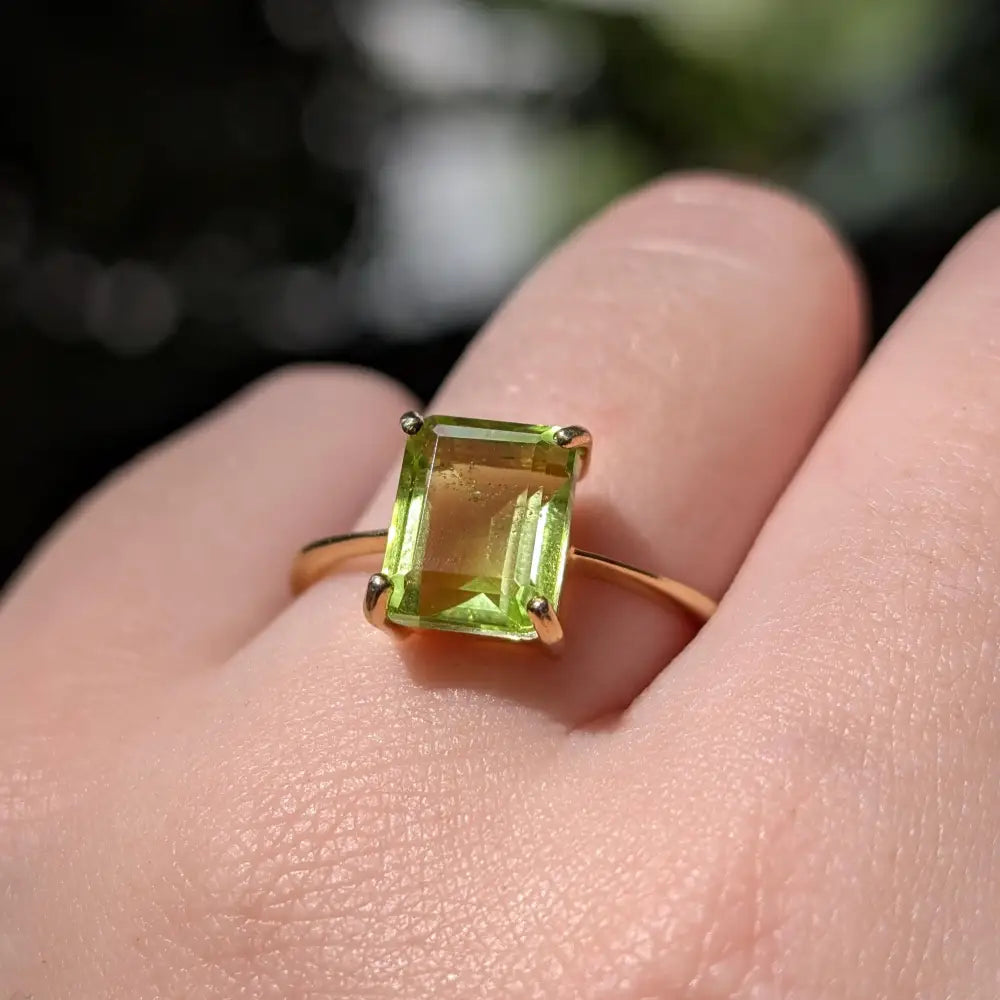 The Audrey- Natural Peridot Rings Handmade Handcrafted