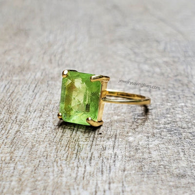 The Audrey- Natural Peridot Rings Handmade Handcrafted