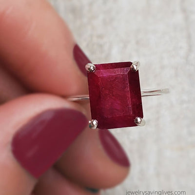 The Audrey- Natural Ruby Rings Handmade Handcrafted