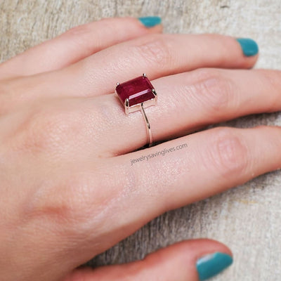 The Audrey- Natural Ruby Rings Handmade Handcrafted