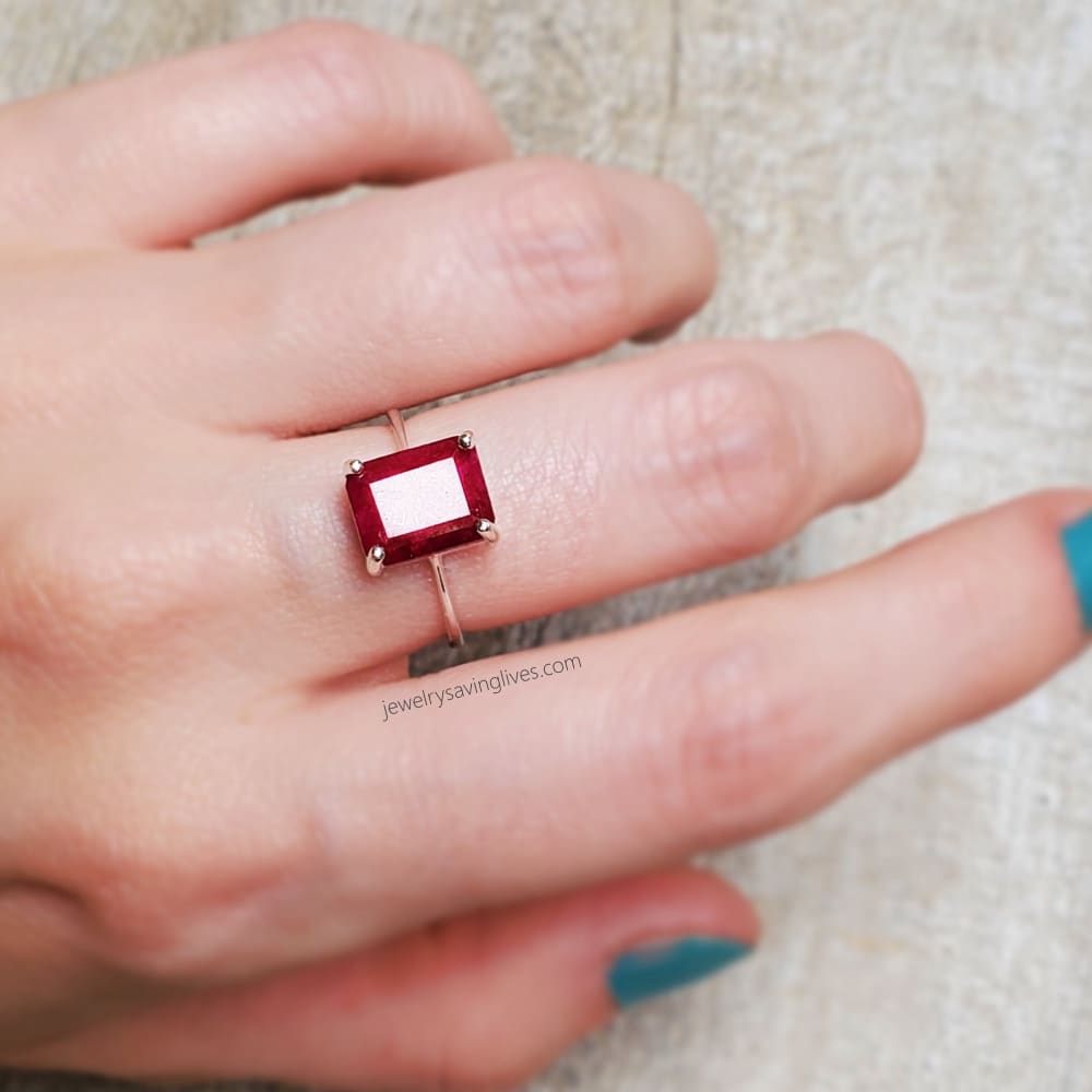 The Audrey- Natural Ruby Rings Handmade Handcrafted