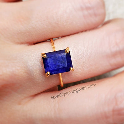 The Audrey- Natural Sapphire Rings Handmade Handcrafted