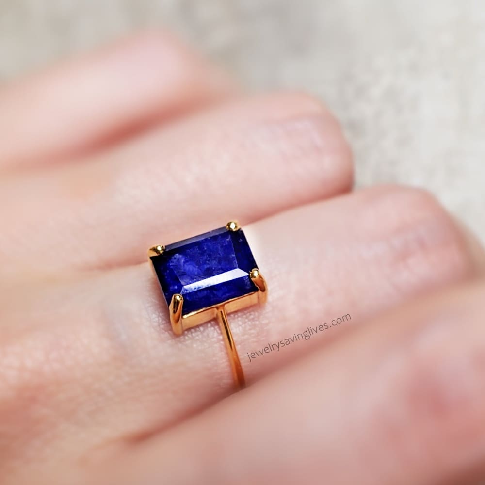 The Audrey- Natural Sapphire Rings Handmade Handcrafted