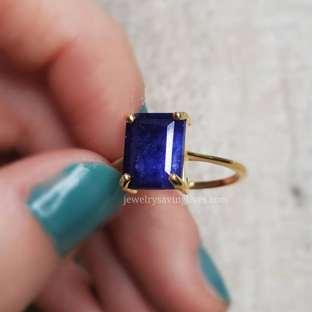 The Audrey- Natural Sapphire Rings Handmade Handcrafted