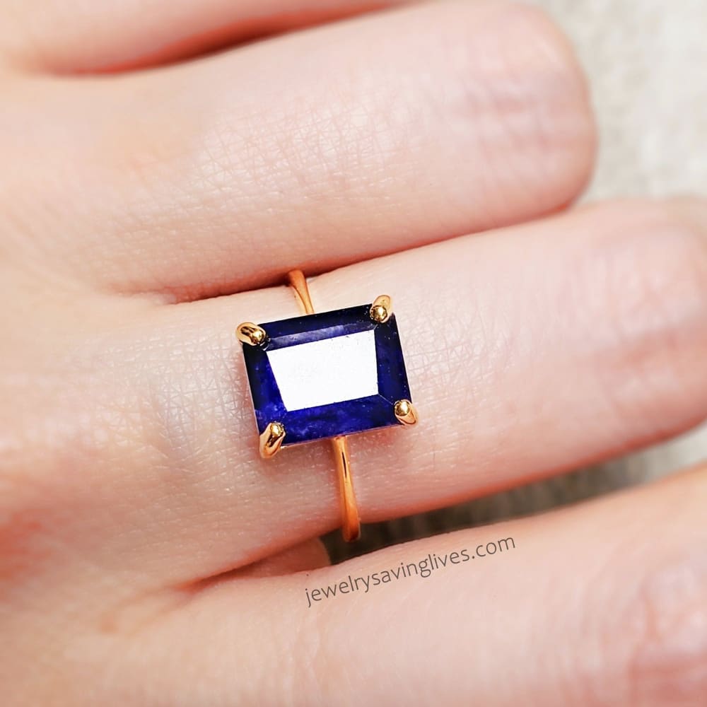 The Audrey- Natural Sapphire Rings Handmade Handcrafted