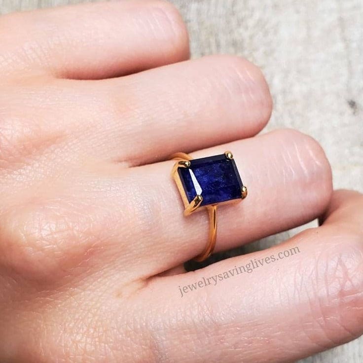 The Audrey- Natural Sapphire Rings Handmade Handcrafted