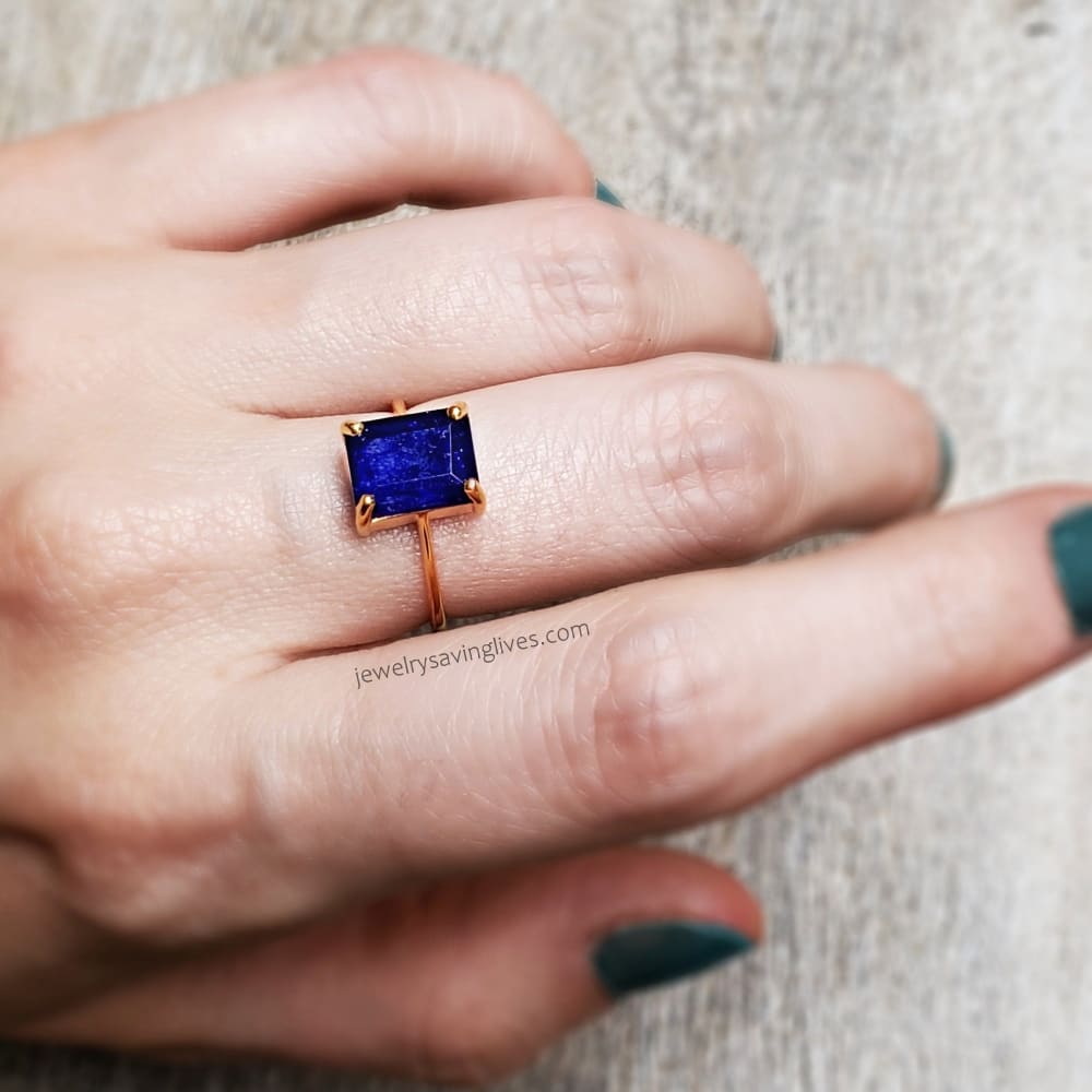 The Audrey- Natural Sapphire Rings Handmade Handcrafted