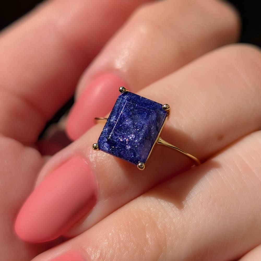 The Audrey- Natural Sapphire Rings Handmade Handcrafted
