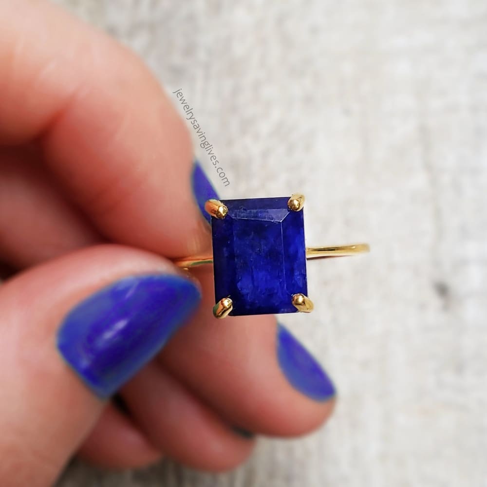 The Audrey- Natural Sapphire Rings Handmade Handcrafted