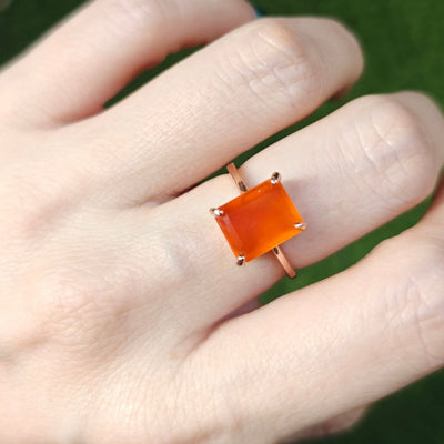 The Audrey - Orange Carnelian Rings Handmade Handcrafted