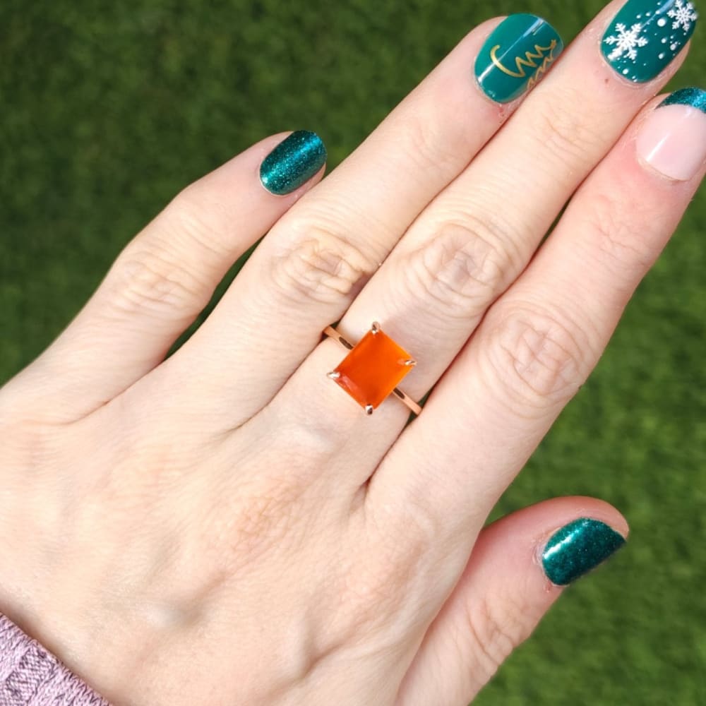 The Audrey - Orange Carnelian Rings Handmade Handcrafted