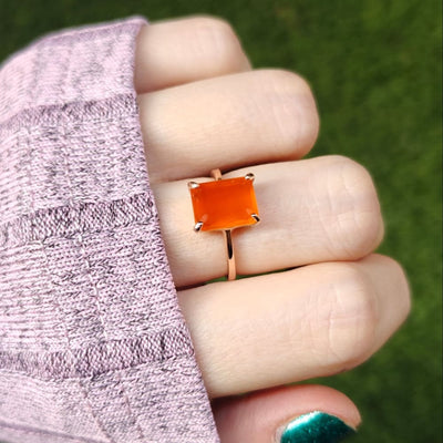 The Audrey - Orange Carnelian Rings Handmade Handcrafted