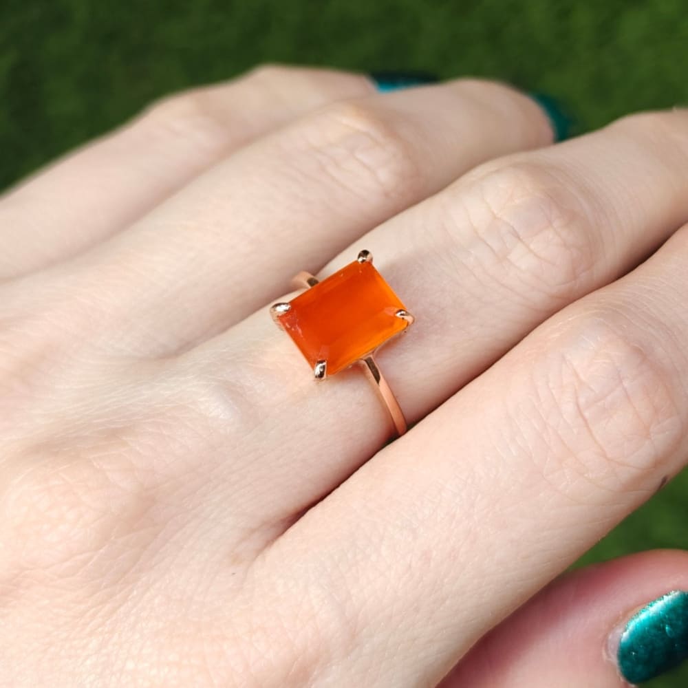 The Audrey - Orange Carnelian Rings Handmade Handcrafted