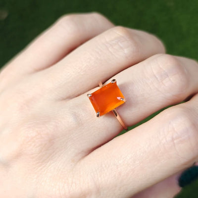 The Audrey - Orange Carnelian Rings Handmade Handcrafted