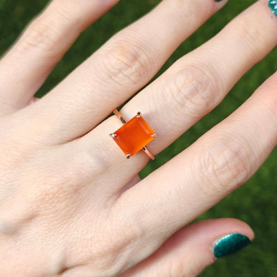 The Audrey - Orange Carnelian Rings Handmade Handcrafted