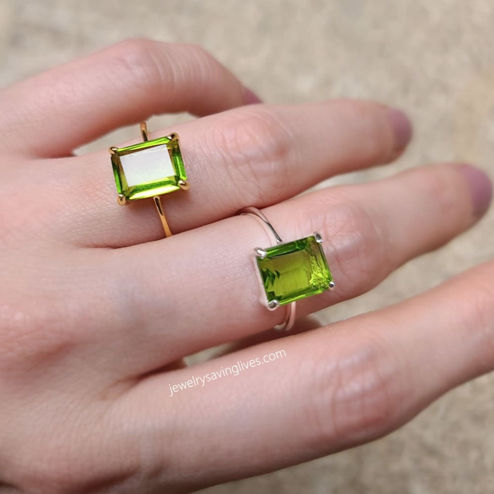 The Audrey- Peridot Rings Handmade Handcrafted