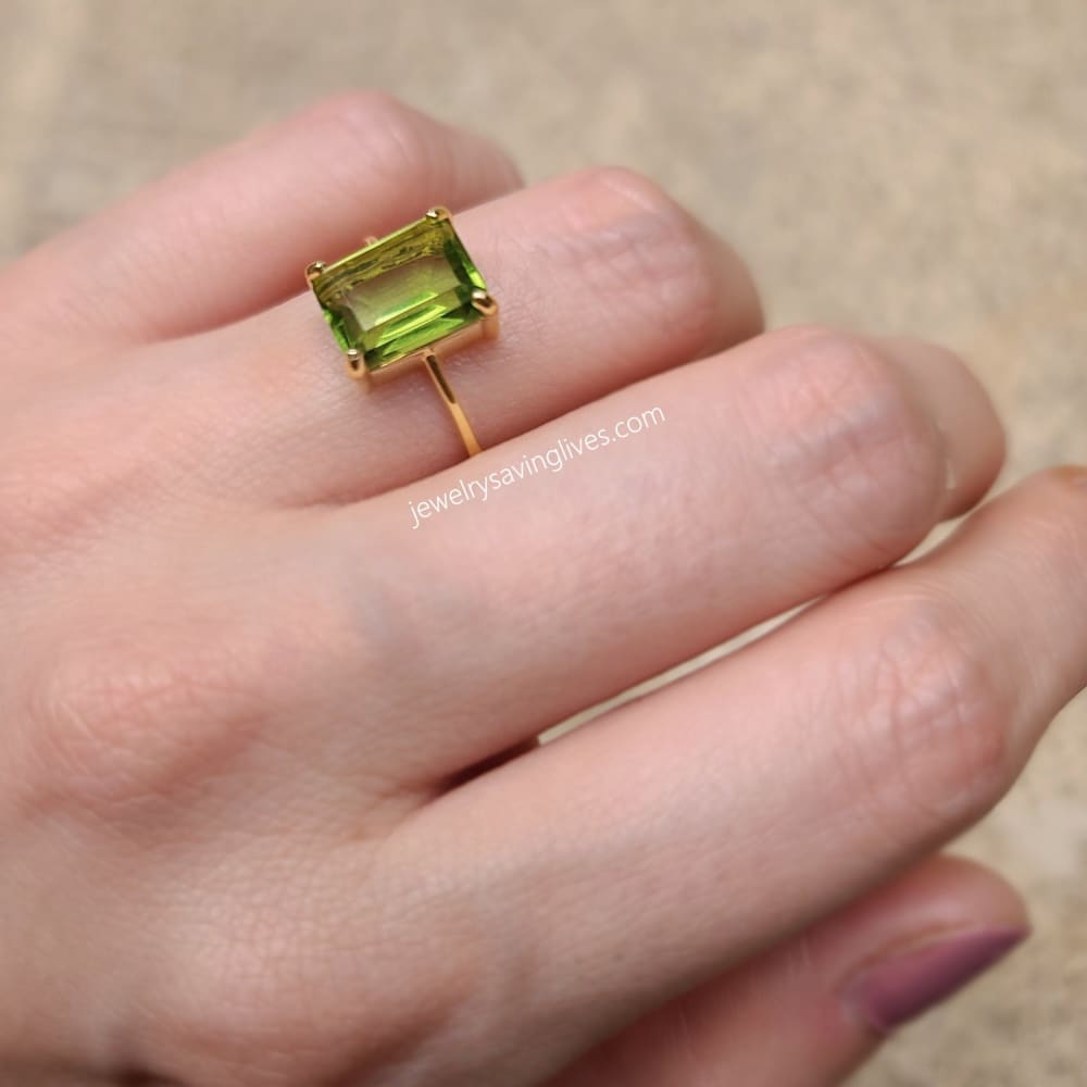 The Audrey- Peridot Rings Handmade Handcrafted