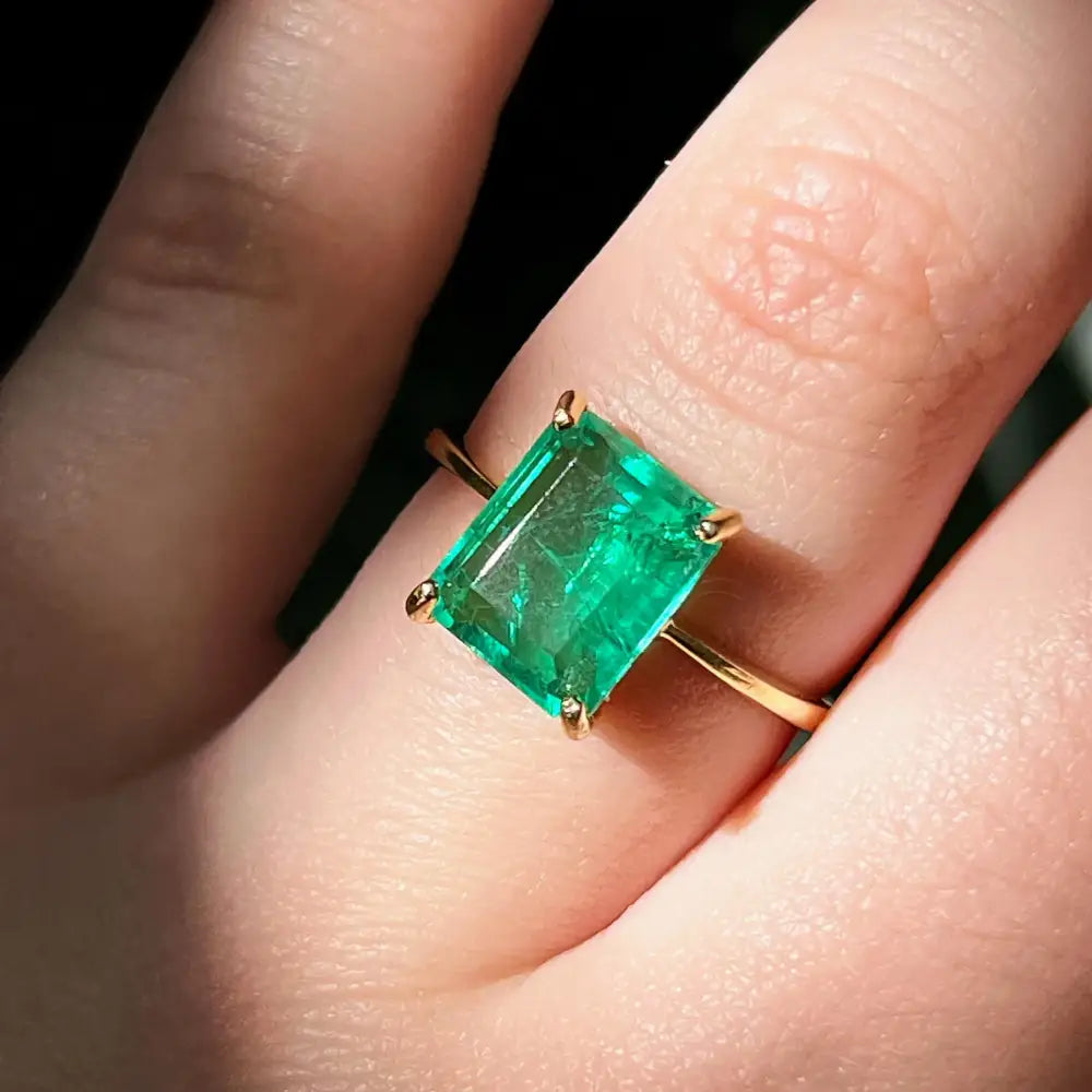 The Audrey- Raw Doublet Emerald Rings Handmade Handcrafted