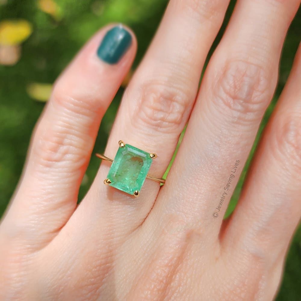 The Audrey- Raw Doublet Emerald Rings Handmade Handcrafted