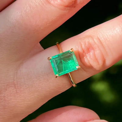 The Audrey- Raw Doublet Emerald Rings Handmade Handcrafted