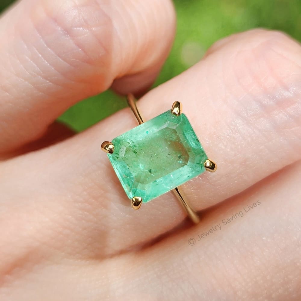 The Audrey- Raw Doublet Emerald Rings Handmade Handcrafted