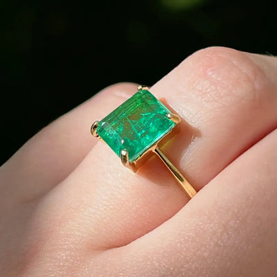 The Audrey- Raw Doublet Emerald Rings Handmade Handcrafted