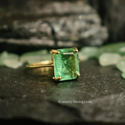 The Audrey- Raw Doublet Emerald Rings Handmade Handcrafted