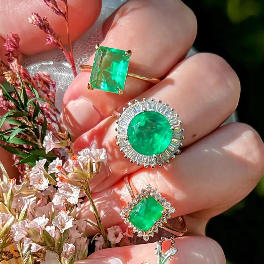 The Audrey- Raw Doublet Emerald Rings Handmade Handcrafted