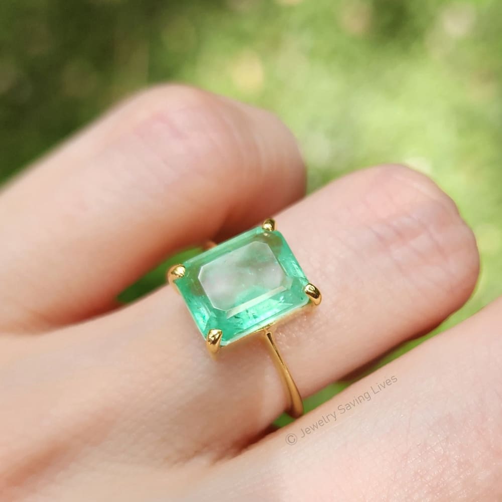 The Audrey- Raw Doublet Emerald Rings Handmade Handcrafted