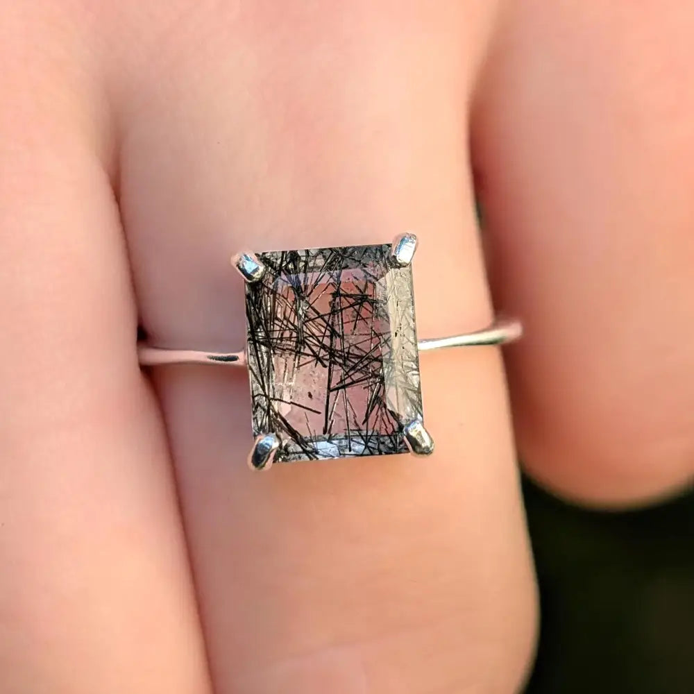 The Audrey- Rutilated Quartz Ring Rings Handmade Handcrafted