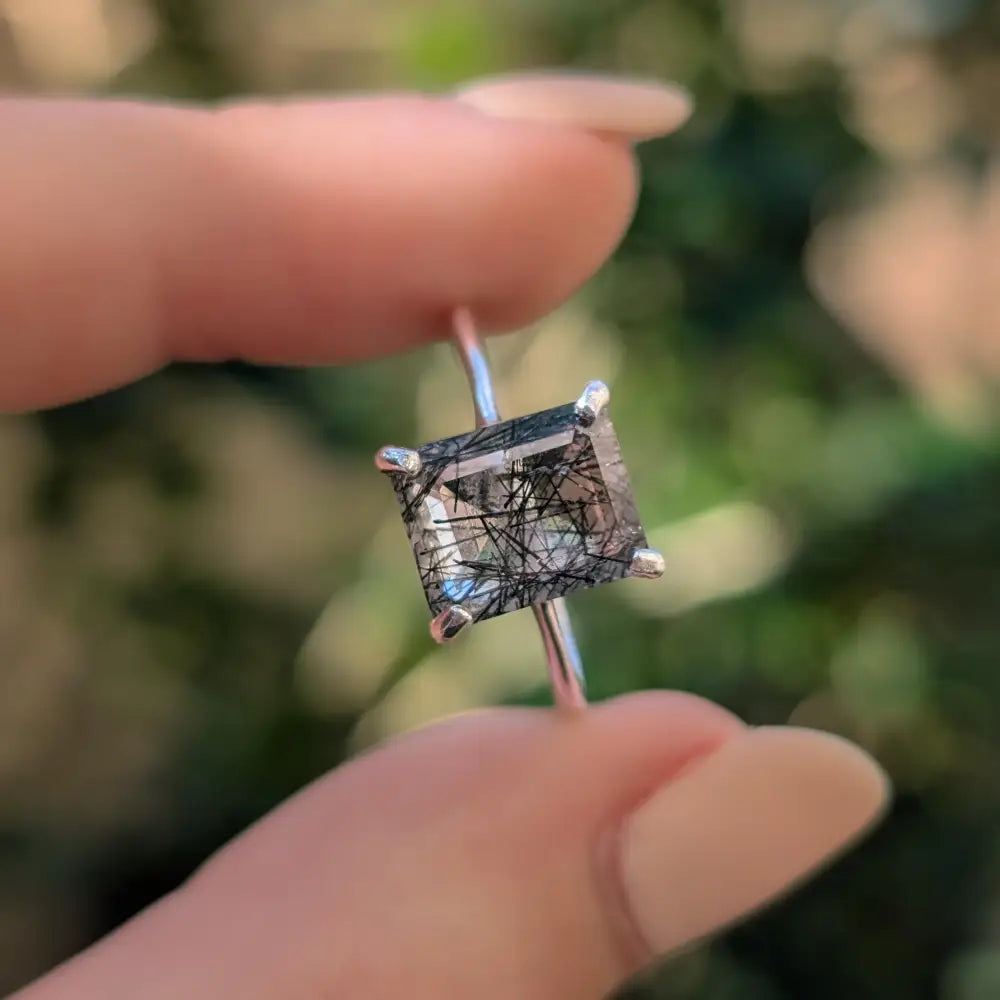 The Audrey- Rutilated Quartz Ring Rings Handmade Handcrafted