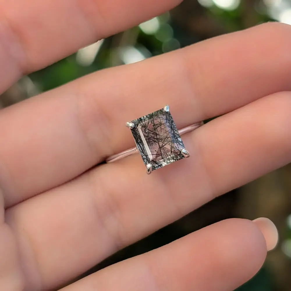 The Audrey- Rutilated Quartz Ring Rings Handmade Handcrafted