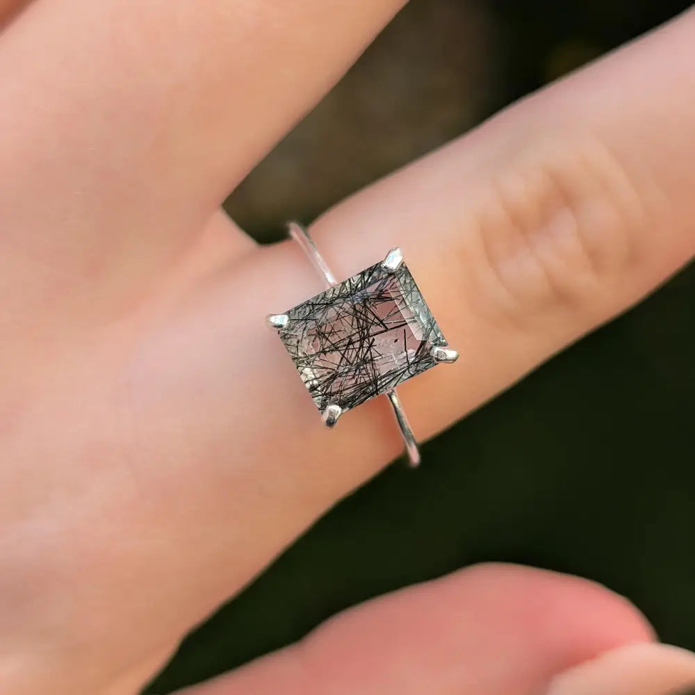 The Audrey- Rutilated Quartz Ring Rings Handmade Handcrafted