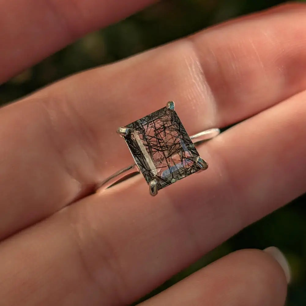 The Audrey- Rutilated Quartz Ring Rings Handmade Handcrafted
