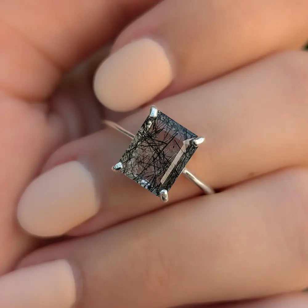The Audrey- Rutilated Quartz Ring Rings Handmade Handcrafted