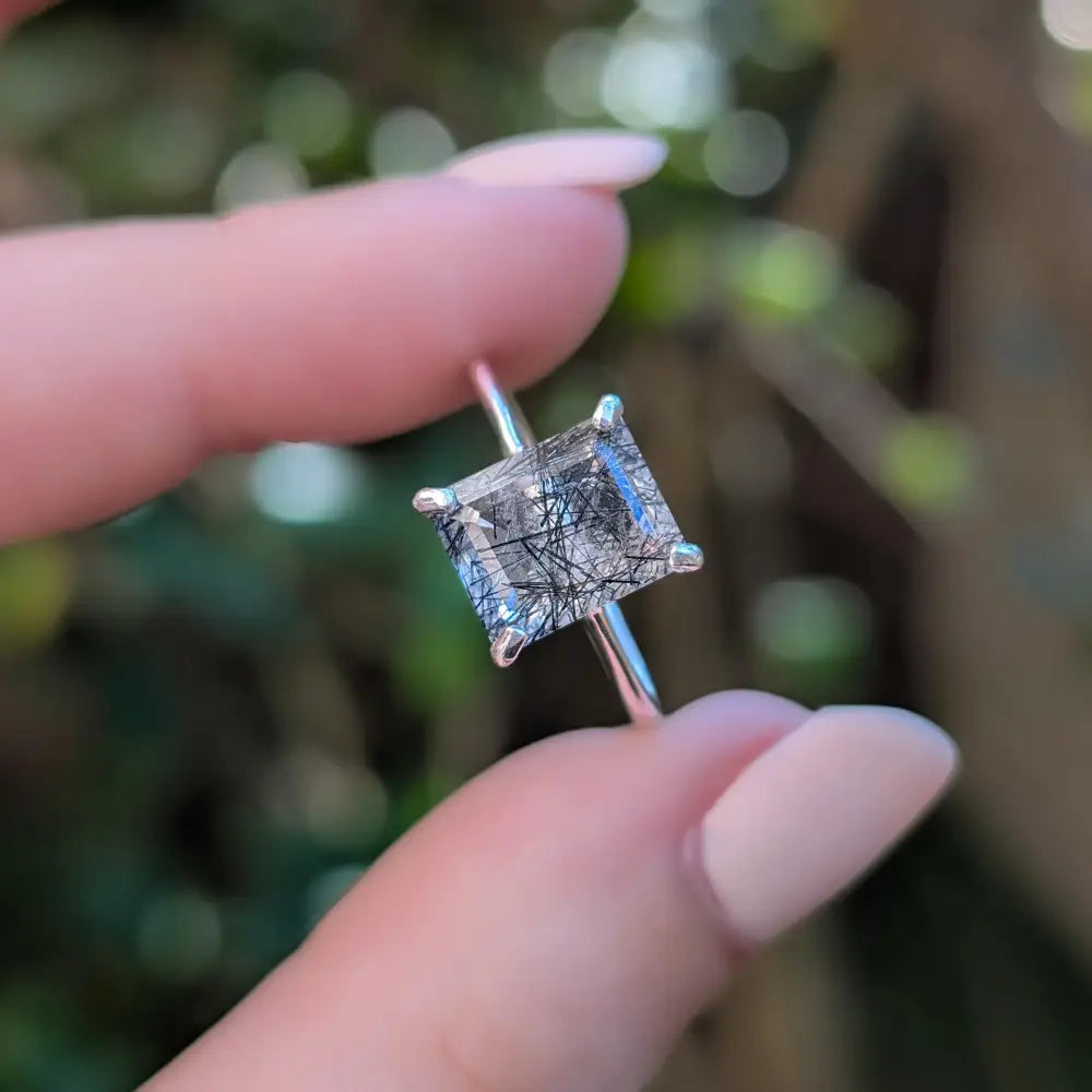 The Audrey- Rutilated Quartz Ring Rings Handmade Handcrafted