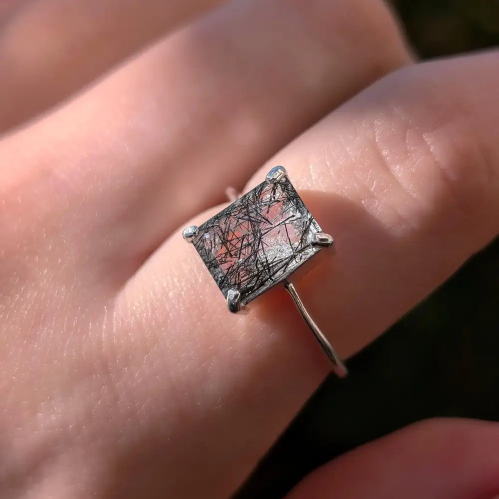 The Audrey- Rutilated Quartz Ring Rings Handmade Handcrafted