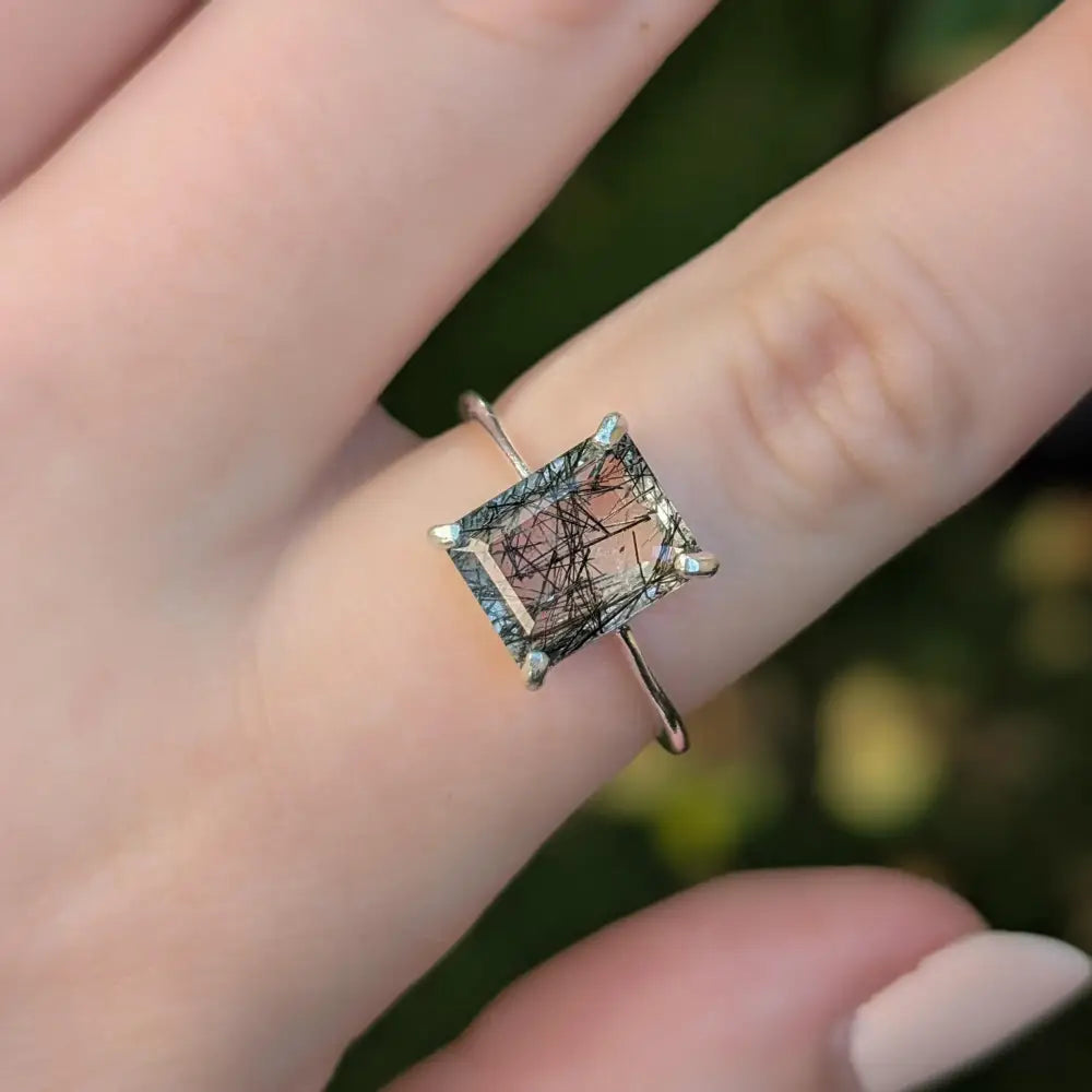 The Audrey- Rutilated Quartz Ring Rings Handmade Handcrafted