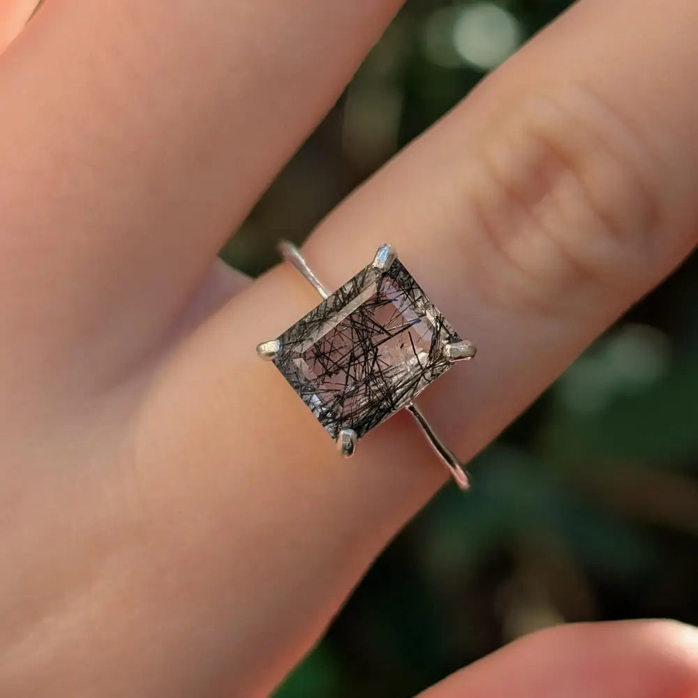 The Audrey- Rutilated Quartz Ring Rings Handmade Handcrafted