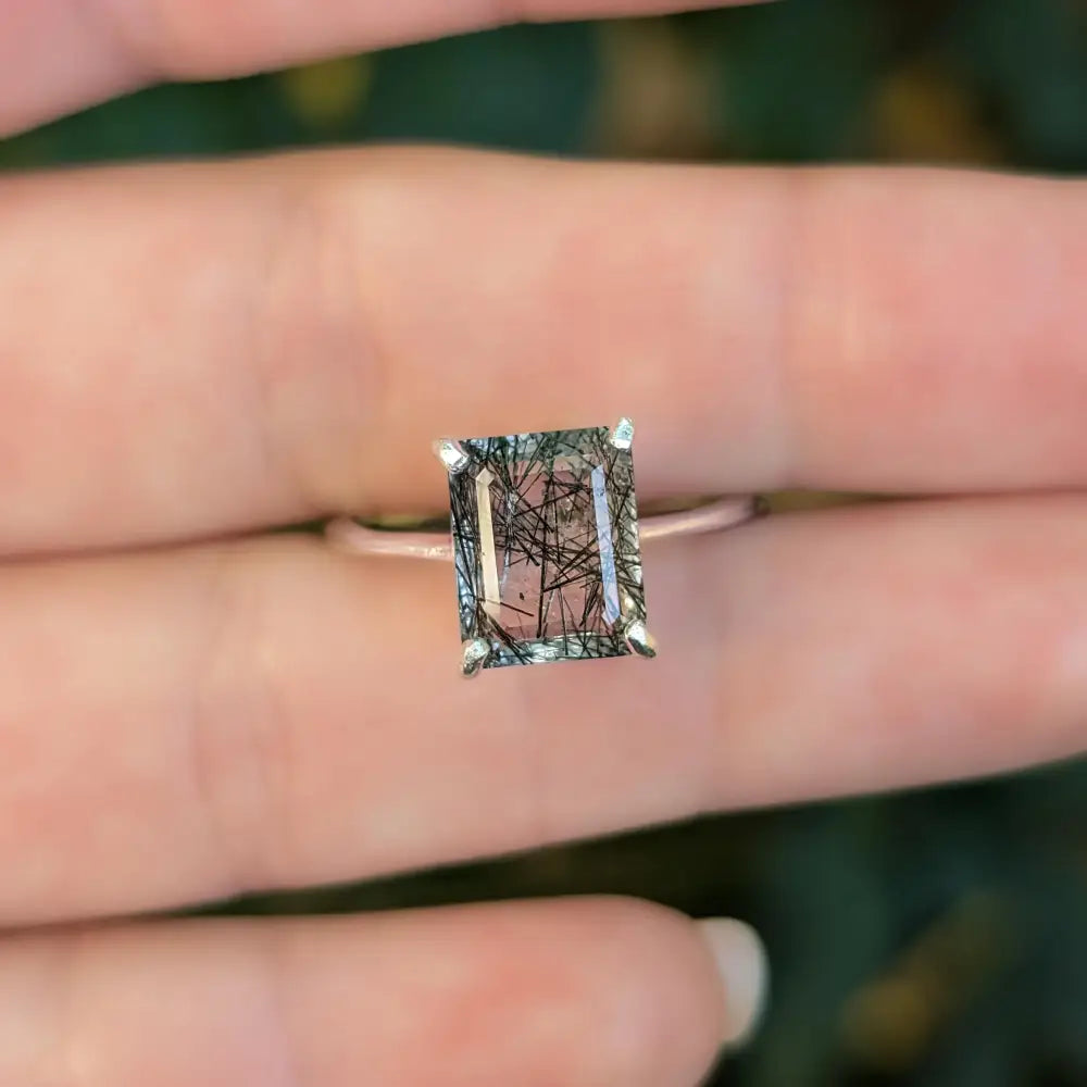 The Audrey- Rutilated Quartz Ring Rings Handmade Handcrafted