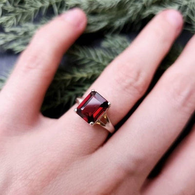 The Audrina - Natural Garnet Rings Handmade Handcrafted