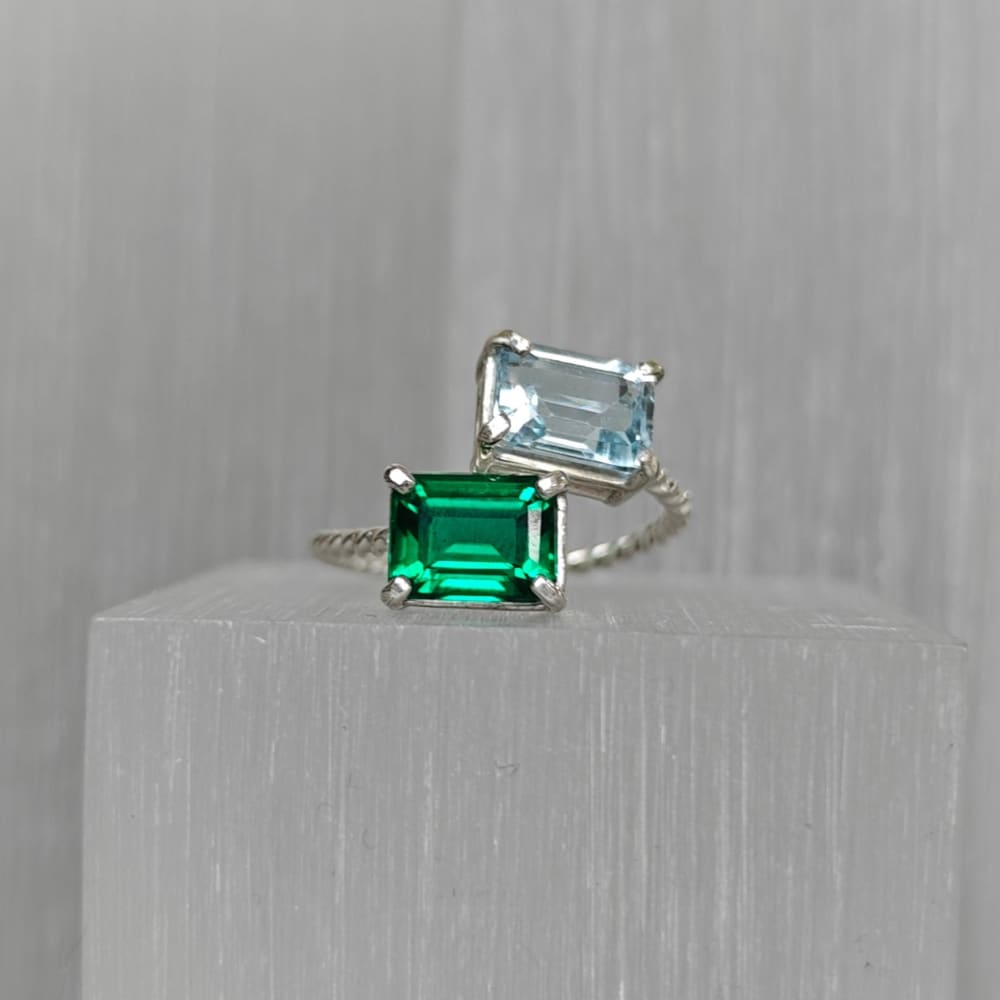 The Aurora - Custom Emerald Cut & Emerald Cut Ring Rings Handmade Handcrafted