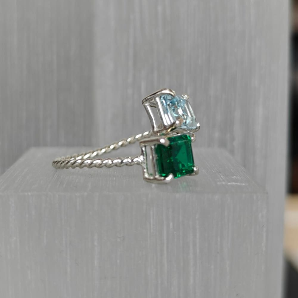 The Aurora - Custom Emerald Cut & Emerald Cut Ring Rings Handmade Handcrafted