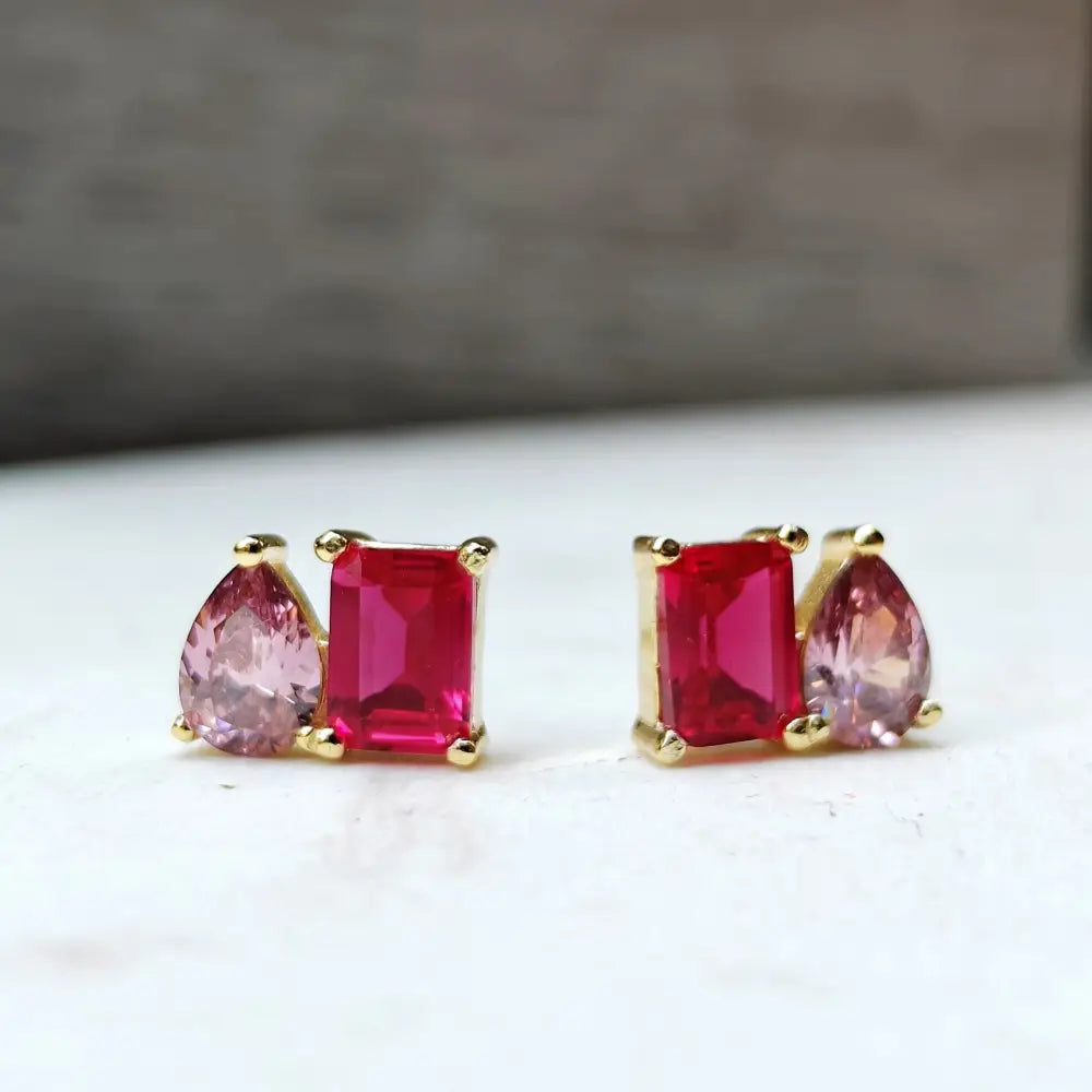 The Aurora - Custom Toi et Moi Earrings Earrings Handmade Handcrafted