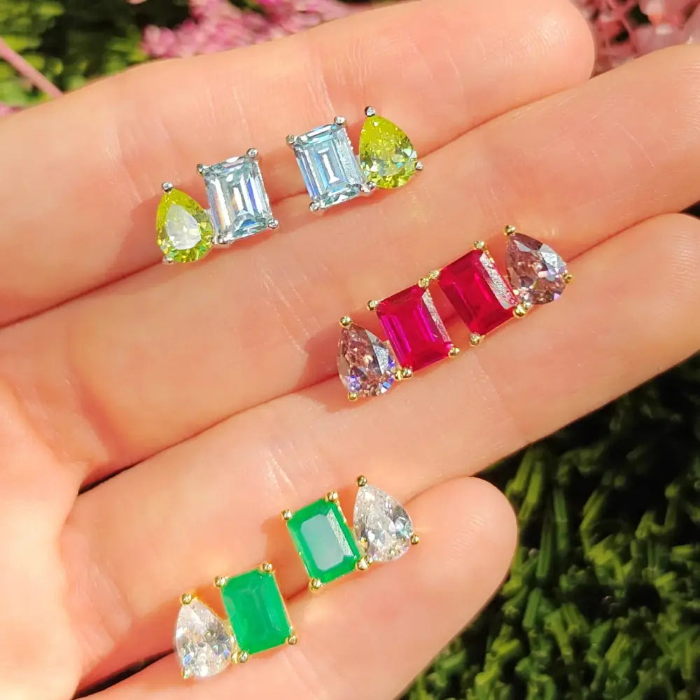 The Aurora - Custom Toi et Moi Earrings Earrings Handmade Handcrafted